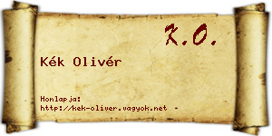 Kék Olivér névjegykártya