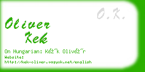 oliver kek business card